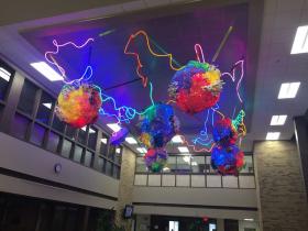 &quot;Primordial Gardens,&quot; a wildly colorful art work created by artist Adela Andea, originally from Romania, will be celebrated Friday as the newest public art installation on the Texas Tech campus. It is scheduled to be dedicated at 4 p.m. in the El Centro gathering area at Tech's College of Human Sciences.  Provided by Emily Wilkinson